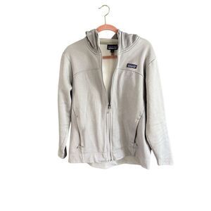 Patagonia Ukiah Womens Drifter Grey Full Zip Fleece Lined Hoodie Size Large